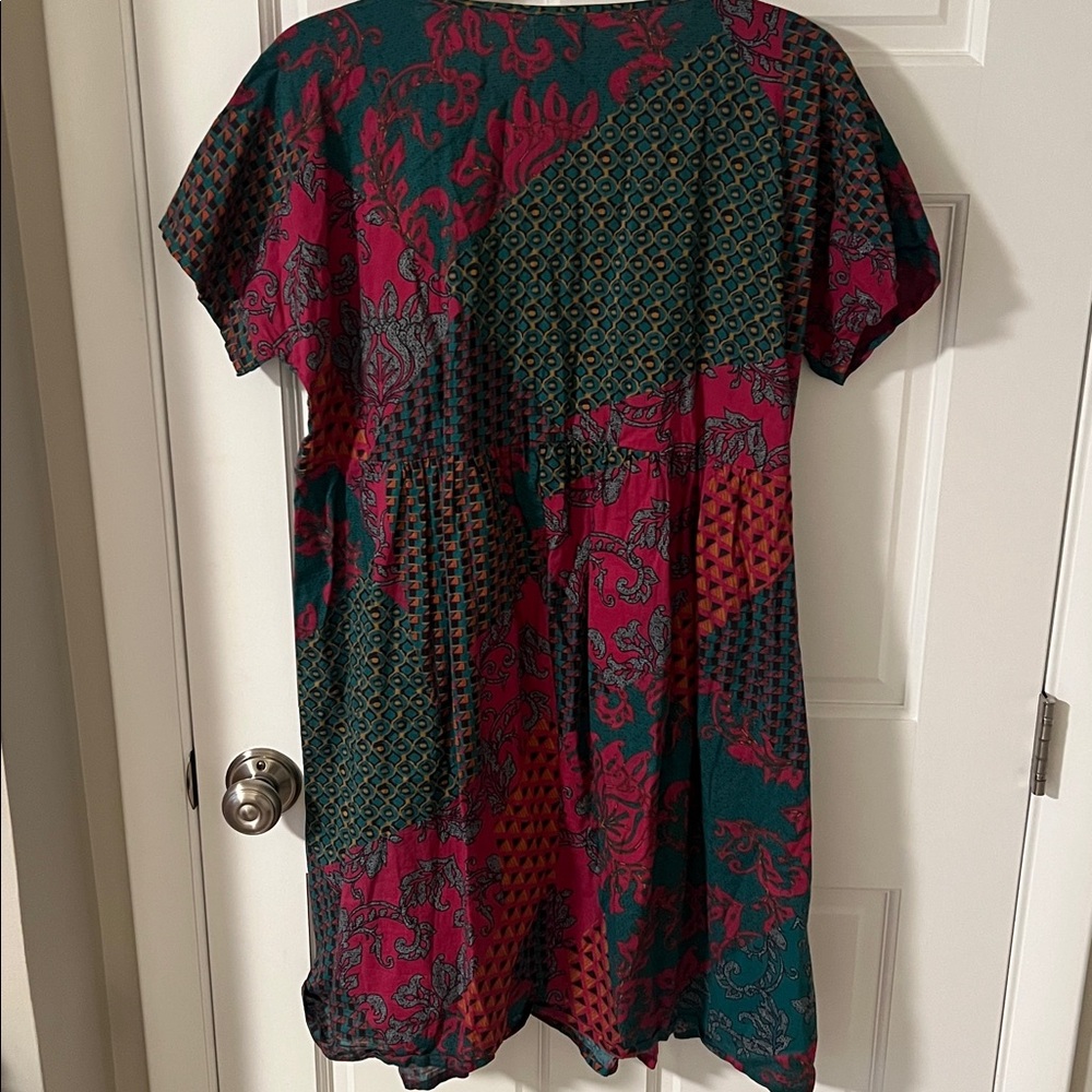 World Market Boho Multicolor Patchwork Babydoll M… - image 5